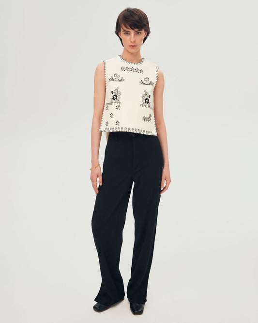 VATSLAVA Embroidered Vest